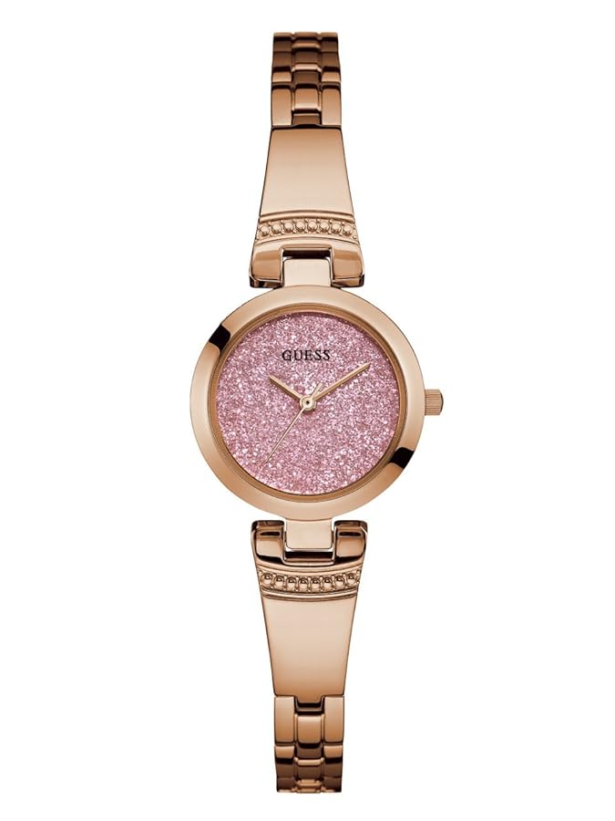 Amazon.co.jp: Guessピンクとローズゴールド調小柄Glitz Watch